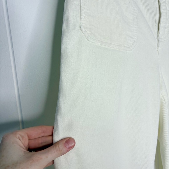 Faherty Stretch Corduroy Patch Pocket Pant Egret Fit Flare Boho Wide Leg Size 27 - Picture 7 of 9